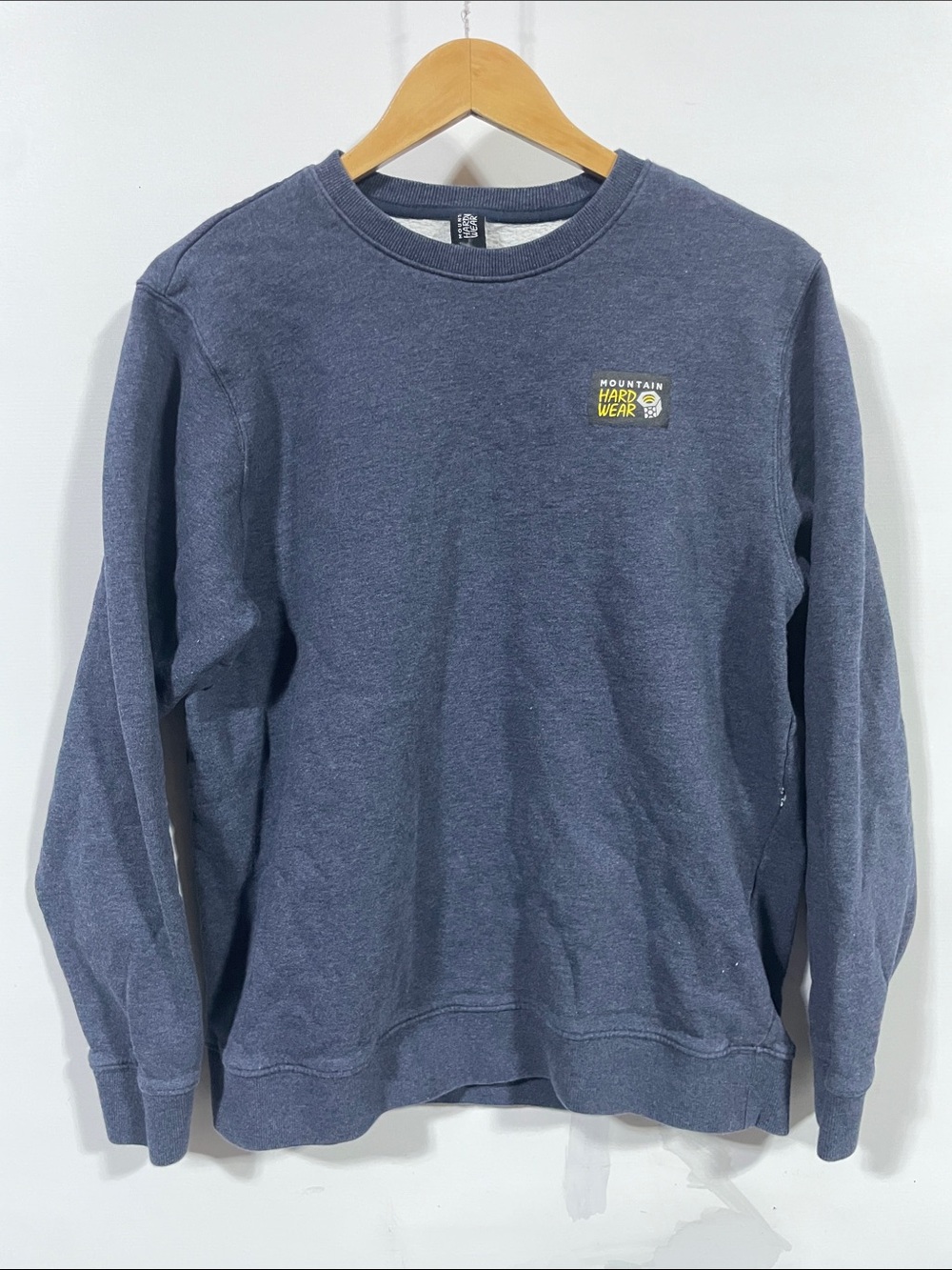 Mountain Hardwear Men's Crewneck Sweatshirt - Heather Navy with Yellow Logo